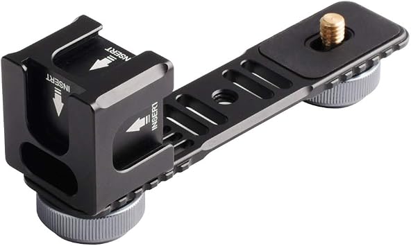 Andoer Universal Aluminium Alloy Gimbal Extention Bar Bracket Adapter with 4 Cold Shoe Mount for LED Video Light Microphone Zhiyun Smooth Series FeiyuTech Osmo Gimbal Handheld Stabilizer Accessories