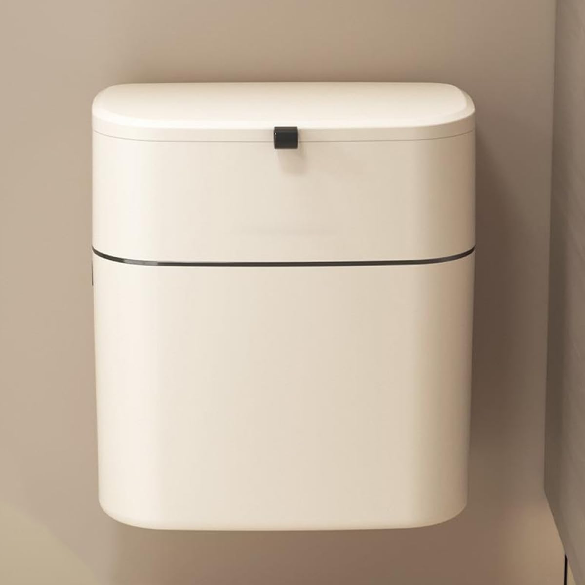 12l Küchenmülleimer Beige mit Punch Free Installation und Deckel Wandhängender Abfallbehälter aus Pp und Silikon für Küche und Bad