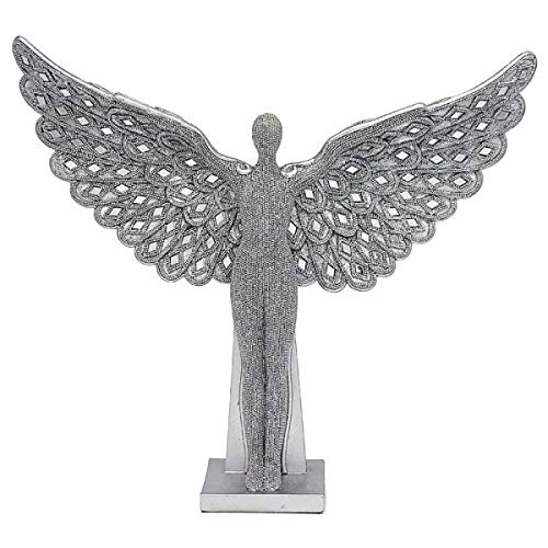 Silver Art Angel Standing 13 Inch Ornament By Lesser & Pavey
