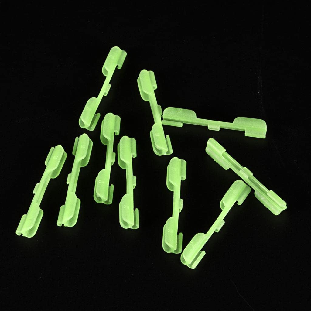 ATORSE 10Pcs Fluorescent Glow Stick Clip Fishing Rod Clips Small M-picture-30