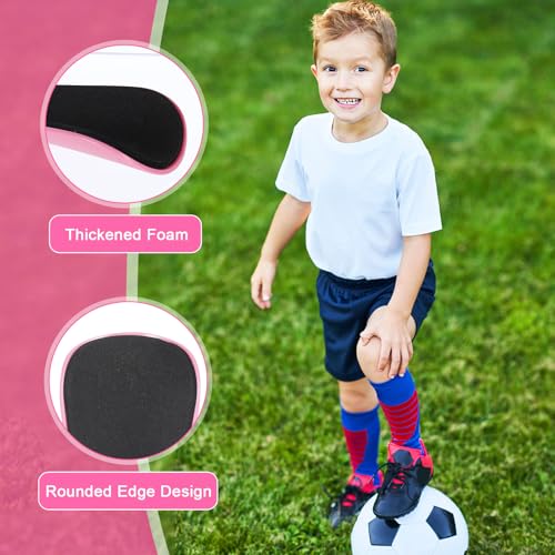 AOZUO 2 Pairs Mini Soccer Shin Guards, Miniature Shin Guard Soccer for All Ages Extra Small Protective Equipment Shin Pads for Men Women(Pink, White)