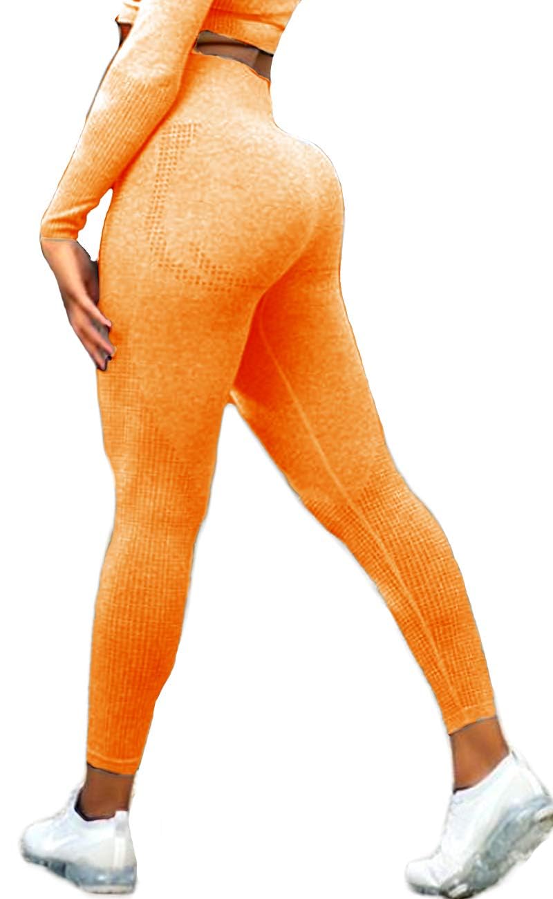 CROSS1946Women's Seamless High Waisted Gym Leggings Power Stretch Compression Running Workout Leggings