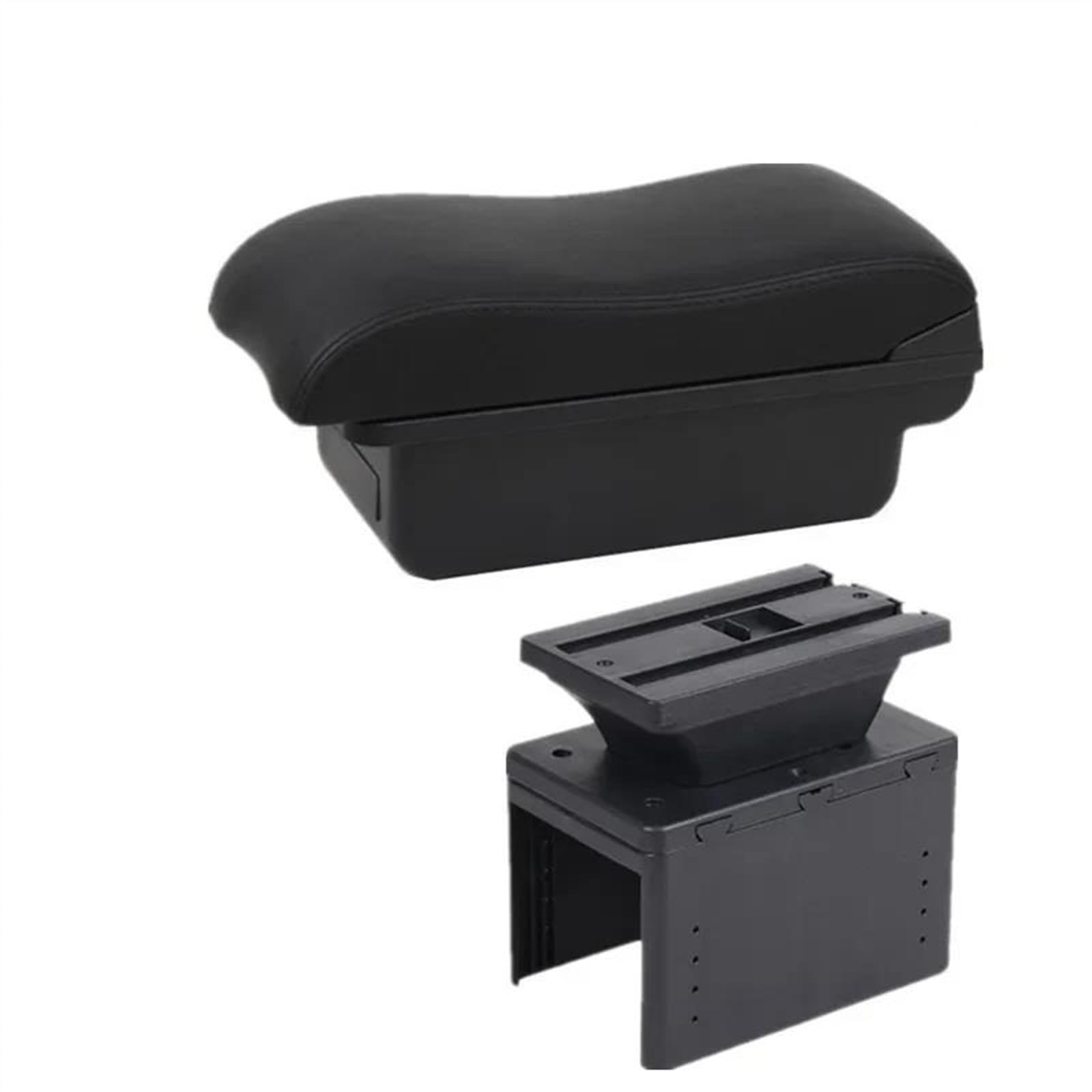 NMJLQW Storage Rack Car Interior Accessories Center Console Storage Box Multifunctional Armrest Storage Box For Fiesta MK8(A2 black line)