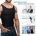 Mens Compression Shirt Slimming Body Shaper Vest Workout Tank Tops Abs Abdomen Undershirts Black