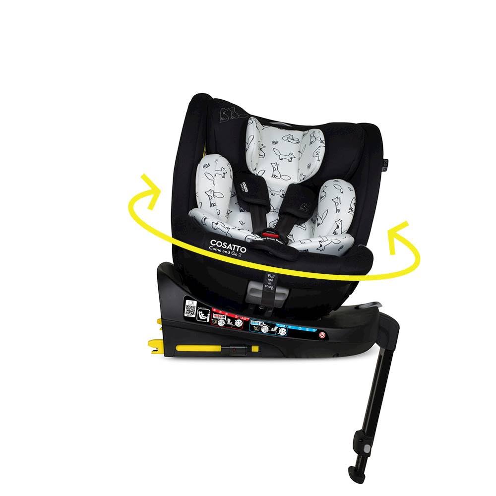 COSATTO Come& Go 2-360° Rotate Car Seat, Birth to 4 Years (0-105cm), Group 0/0+/1 ISOFIX Integrated Base, R129, ERF, Side Impact Protection, 5 Point Plus Anti Escape (Foxed)