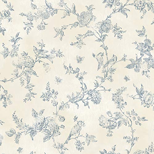 Brewster CCB02192 French Nightingale Blue Trail - Papel pintado
