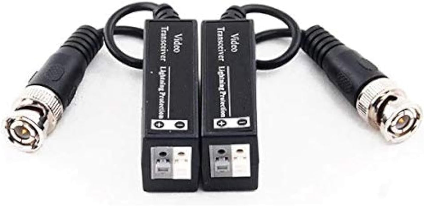 SEAHAVEN CCTV Passive Video Balun Transmitter & Transceiver with Cable for 1080P TVI/CVI/TVI/AHD/960H DVR Camera CCTV System, No Power Required (pack of-02)