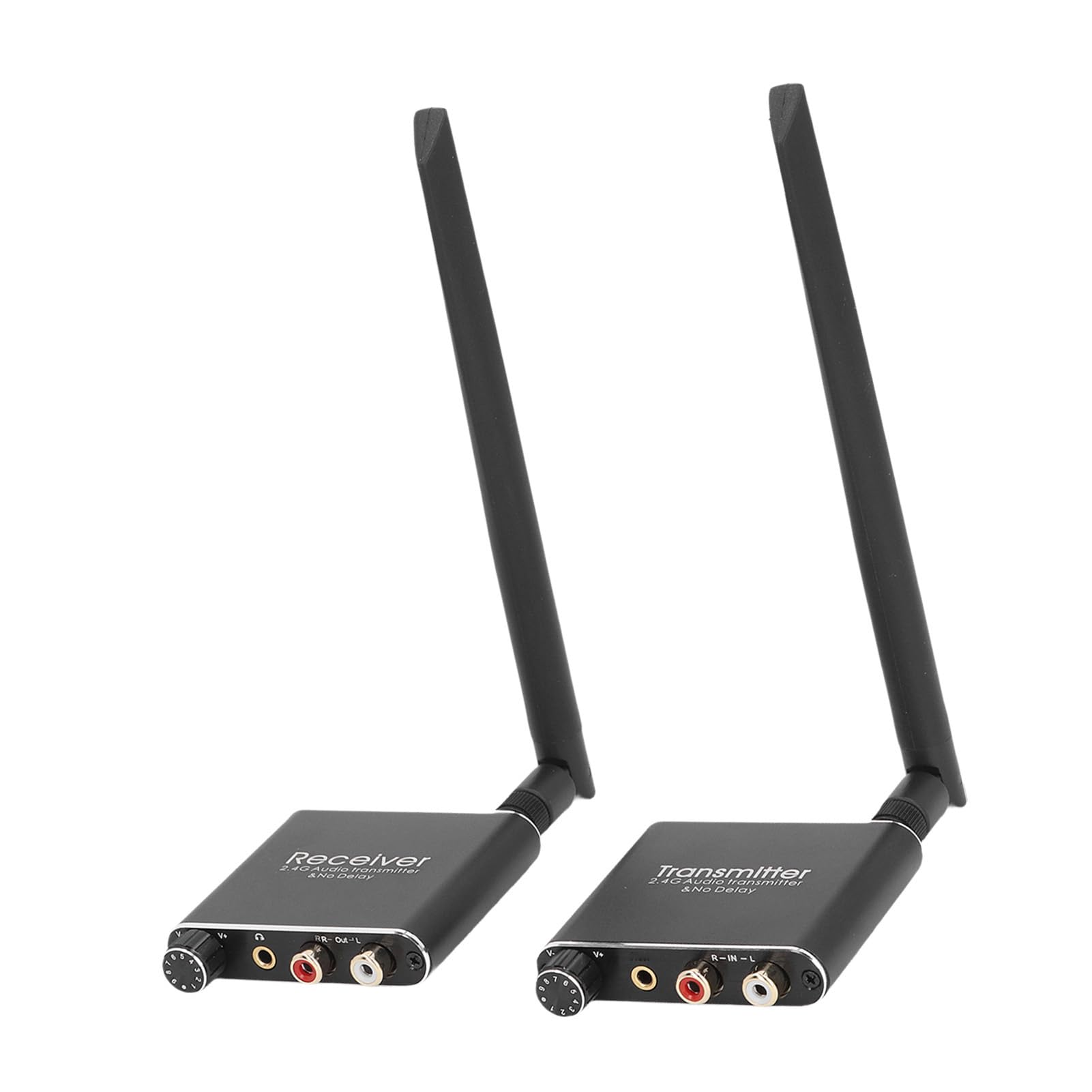Eujgoov Set Ricevitore Trasmettitore Audio Wireless 2.4G con Adattatore Audio HiFi APTX a Bassa Latenza per Spettacoli Teatrali Home Theater PC TV (Spina europea)