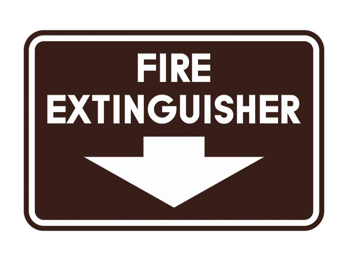 Signs ByLITA Classic Framed Fire Extinguisher (Dark Brown) - Large