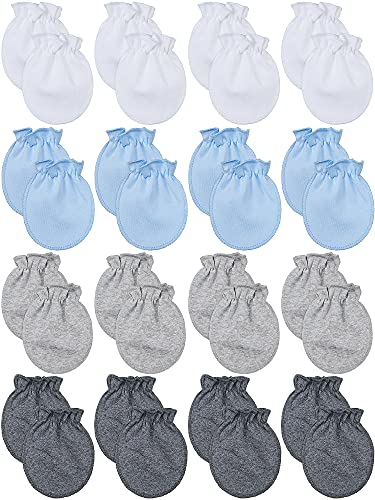 Image of 16 Pairs Newborn Baby Cotton Mittens No Scratch Gloves Unisex Newborn Mittens for baby Boys Girls 0-6 Months