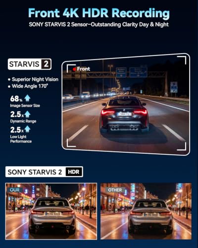 Ovaman 4K STARVIS 2 Front Dash Cam
