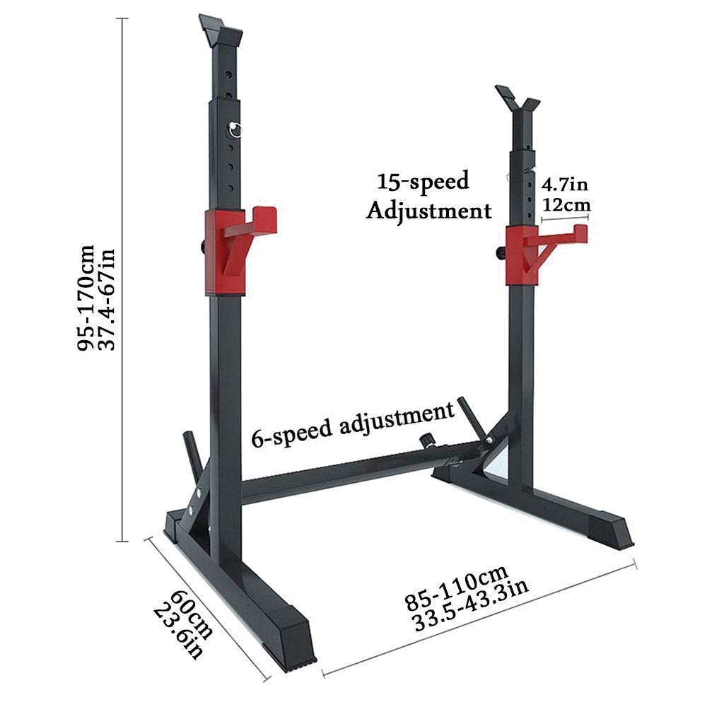 Soporte ajustable para sentadillas, soporte para sentadillas, soporte de banco ajustable, soporte de banco de pesas para barra de presión libre, gimnasio en casa