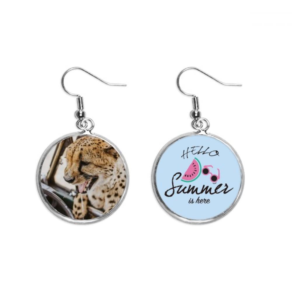 Pendientes de sandía antipesantez leopardo salvaje lóbulo cómodo 5