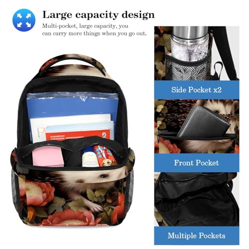 Sac à dos hérisson avec trousse assortie multicolore pour l'école - 3