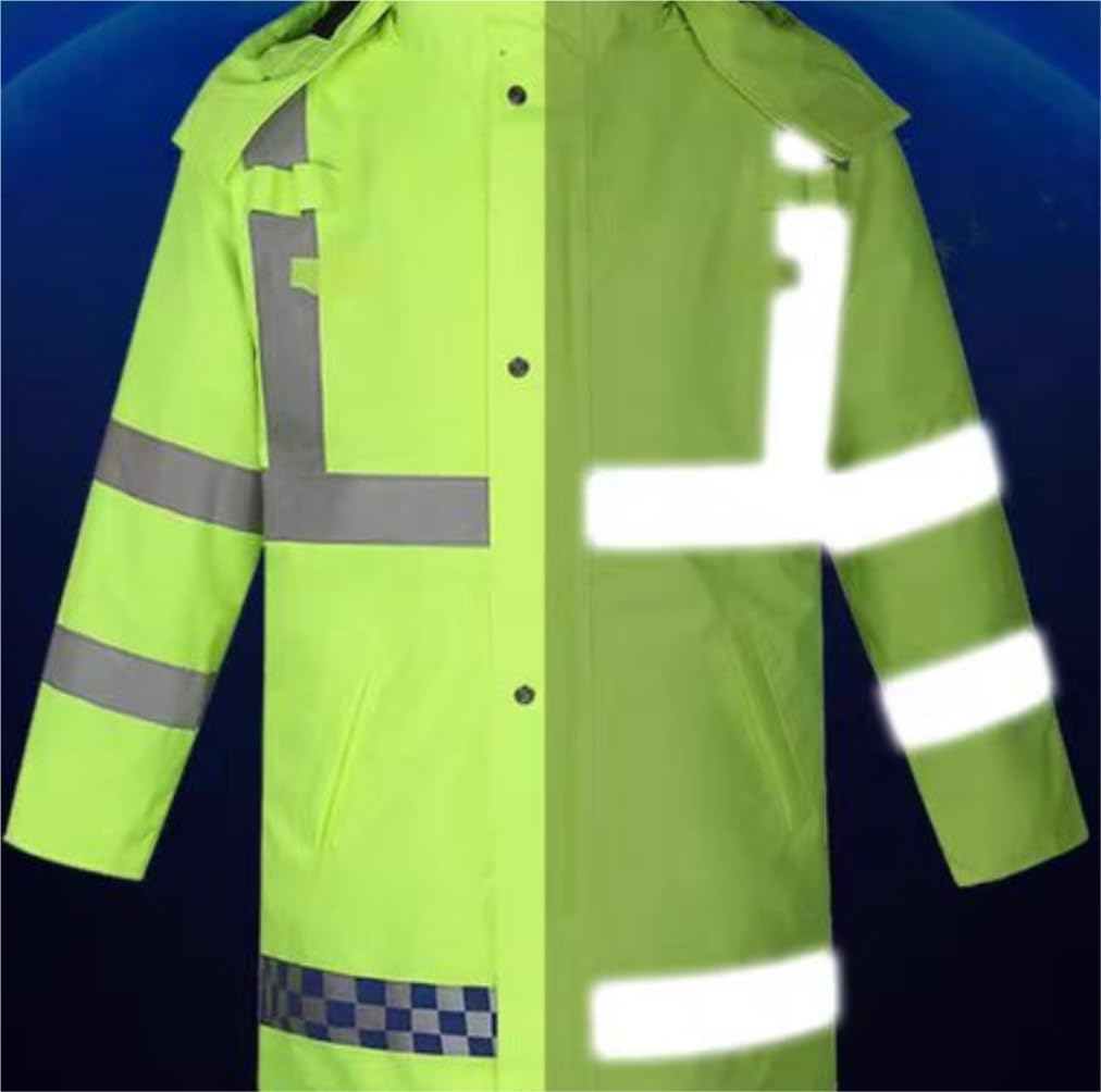 Chaleco Seguridad Chaleco Reflectante Invierno Chaqueta De Algodón Grueso Forro Ropa Trabajo Reflectante Seguridad(Grün,XXL)