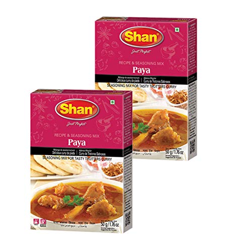 Shan Paya Recipe and Seasoning Mix 1.76 oz (50g) - Traditional Spicy Powder for Tasty Trotters Curry - Suitable for Vegetarians - Airtight Bag in a Box (Pack of 2) Shan Paya Recipe and Seasoning Mix 1.76 oz (50g) - Traditional Spicy Powder for Tasty Trotters Curry - Suitable for Vegetarians - Airtight Bag in a Box (Pack of 2)