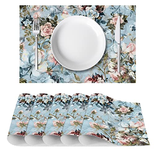 Set de table vintage rose de haute qualité résistant à la chaleur x6 - 3