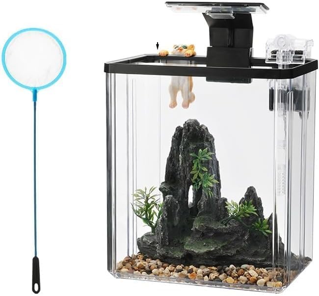 GarveeLife Small Fish Tank, Betta Fish Tank kit with LED Light, Oxygen Generator, Fish Tank Starter Kits for Beta,Goldfish (2.6 Gallon)