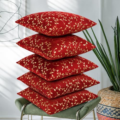 RD TREND Velvet Cushion Cover 16 inch x 16 inch (40x40 cm) |Set o...