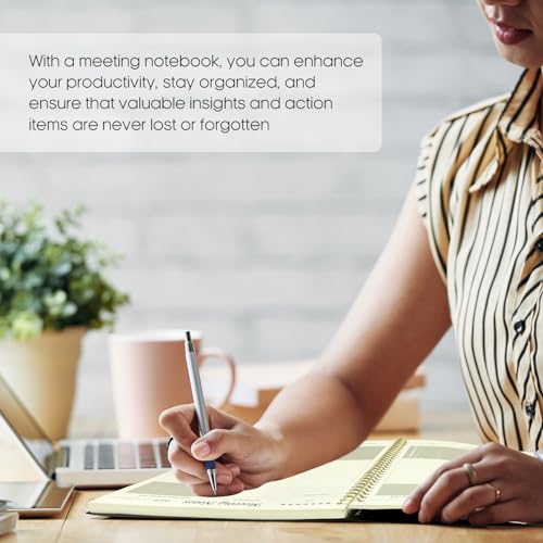Taja Meeting Notebook For Work Organization - Work Planner Notebook With Action Items, Agenda Planner For Note Taking, 160Pages (6.9 Inch X 9.9") Project Planner For Men & Women thumb #5