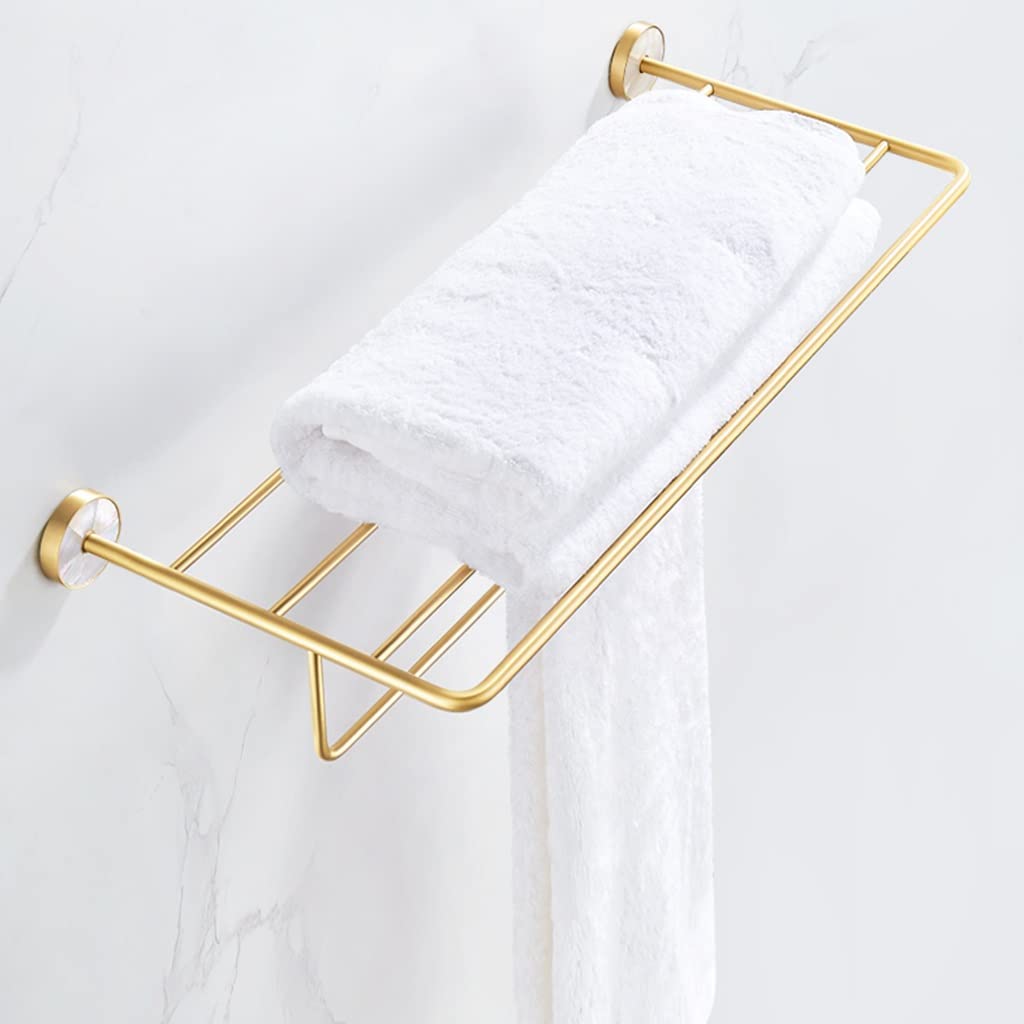 GLETSF High-End Towel Rack, Golden Bathroom Folding Towel Holder, Bathroom Rack Toilet/B
