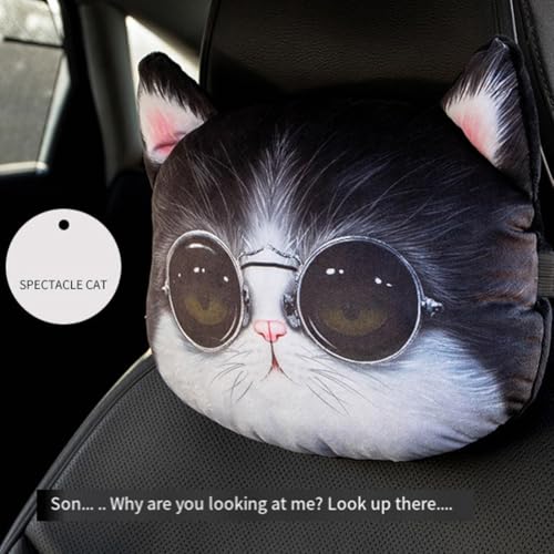 Almohada de cuello para auto con diseño de gato miniatura 5
