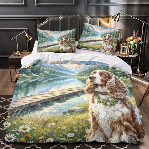 Housse de couette microfibre douce avec fermeture éclair cachée lit 1 place