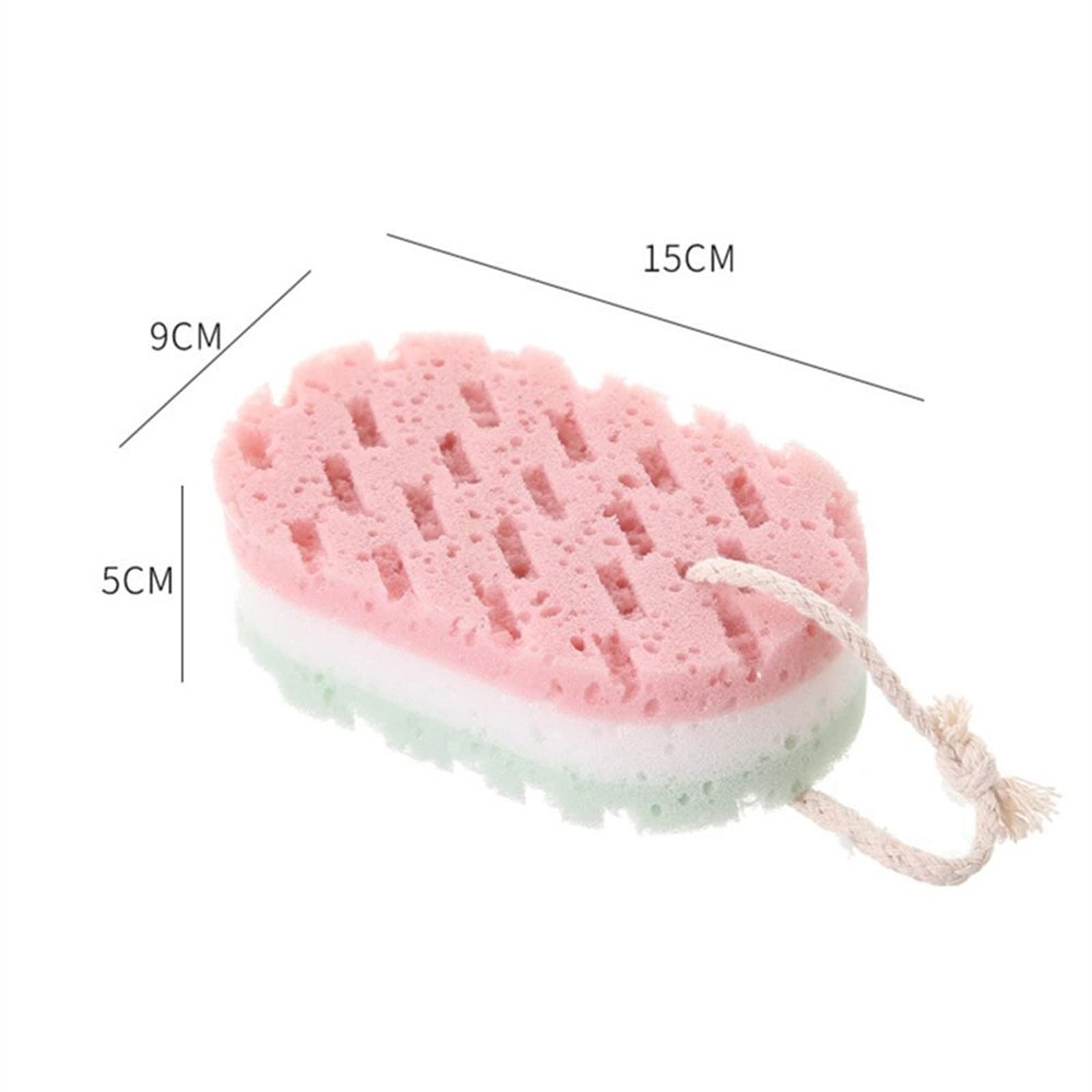 Cepillo en seco, 1 esponja, bola de baño, para exfoliación de todo el cuerpo, cepillo de masaje, cepillo de esponja, accesorios de baño (gris)