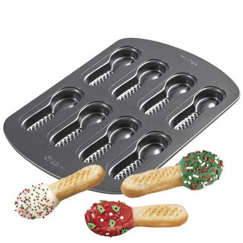 Wilton Piastra Alluminio Cookie Pop Natale - 8 Cavità Per Biscotti A Forma Di Pupazzo, Albero E Stivale - 4