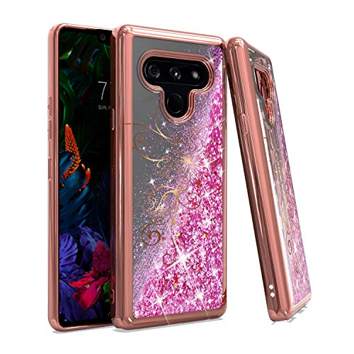 EnCASEs Glitter Liquid Cell Phone Case for LG Stylo 6, Rose Gold Chrome