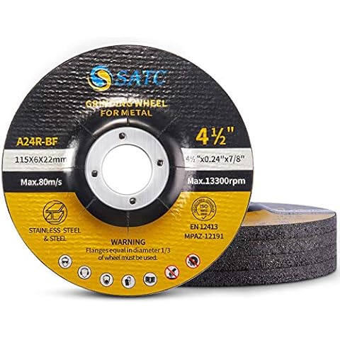 S SATC 4-1/2 Grinding Disc 5PCS 120 Grit Metal Grinding Wheels for Angle Grinders Cover