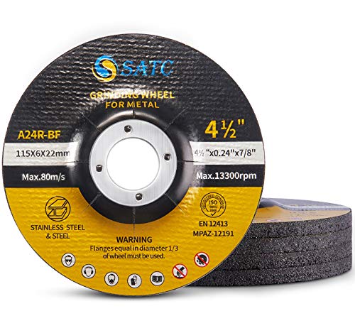 S SATC 120er Körnung Metall-Schleifscheiben für Winkelschleifer, 5 Stück Cover