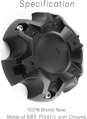 Miniatura 5 de GTownWorks Tapones centrales de rueda de 5.551 in de 5.55 pulgadas para WX04-135139.7-6H S712-17 LG0805-10, 4 tapas centrales negras de repuesto