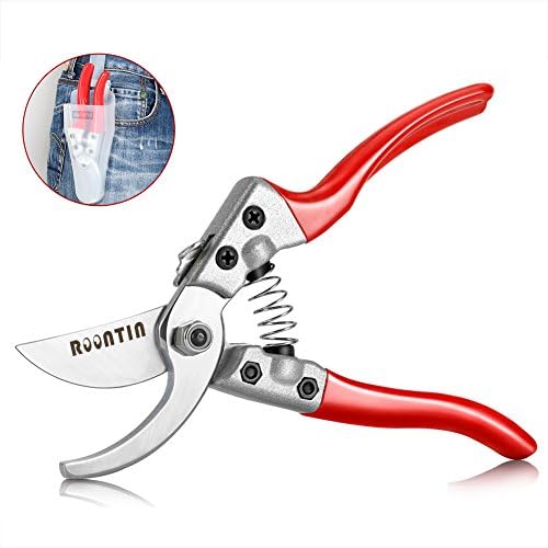 Pruning Shears, SK-5 Steel Blades Bypass Pruner with Non-Slip Ergonomics Handles and Pruner Holster, Best Pruning Shears For Tree Trimmers Secateurs, Hand Pruners,Gardening Scissors, Clippers and More