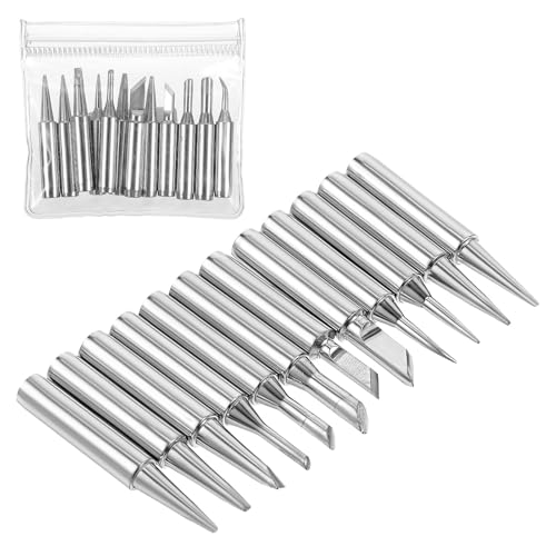 Image of 12PCS 900M Soldering Iron Tips with Storage Bag, 12 Different Style Replacement Soldering Tips for Most Precision Electronics Repair DIY Projects and Professional Use