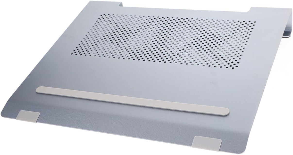 Balacoo Aluminum Alloy Laptop Cooler Stand with Fan, Ventilated Cooling Pad for Notebooks to 17.3 Inch, Quiet Riser Suitable for Gaming and Office Use, Gray