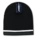 DECKY Double Striped Beanie, Black/White/Charcoal