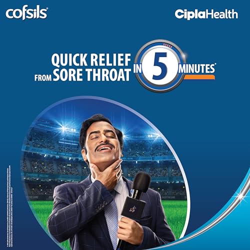 Image of Cipla Cofsils Lozenges (100 Count) | Fresh Mint Flavour | Quick Relief from Sore Throat, Itchy Throat and Scratchy Throat (10 x 10 Strips)