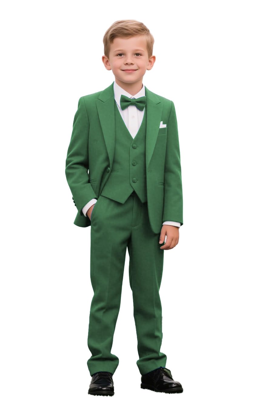Jungenanzug, Smoking, formelle Seite, 3-teilig, für Hochzeit, Abschlussball, einfarbig, 3–16 Jahre
