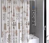 Memorable Moments Waterproof Shower Curtain, White and Brown, PEVA, 70' x 72'