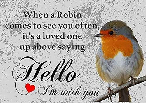 Metal Sign Robin Bird Wildlife Loved One Style Retro Tin Sign Plaque Wall Decor For Home Office Bathroom Bar Club Cafe Men Cave 8x12 Inch