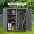 WEASHUME Outdoor Storage Cabinet, Wooden Storage Shed with Lockable Door, Tool Storage Shed Outdoor Storage for Backyard, 56”L x 19.5”W x 64”H Gray