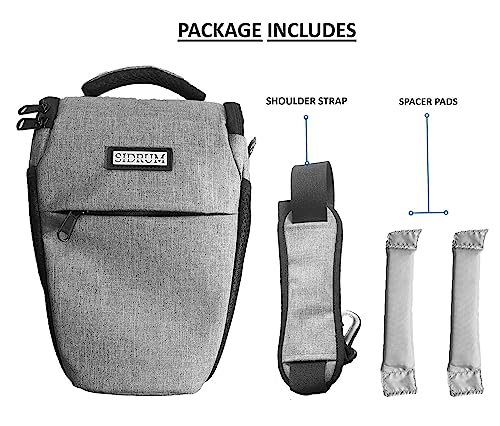 Image of Polyester D2 DSLR Camera Bag, Camera Case with Adjustable Shoulder Strap, Compatible for Nikon, Canon, Sony Cameras - Waterproof - Anti Shock (Grey)