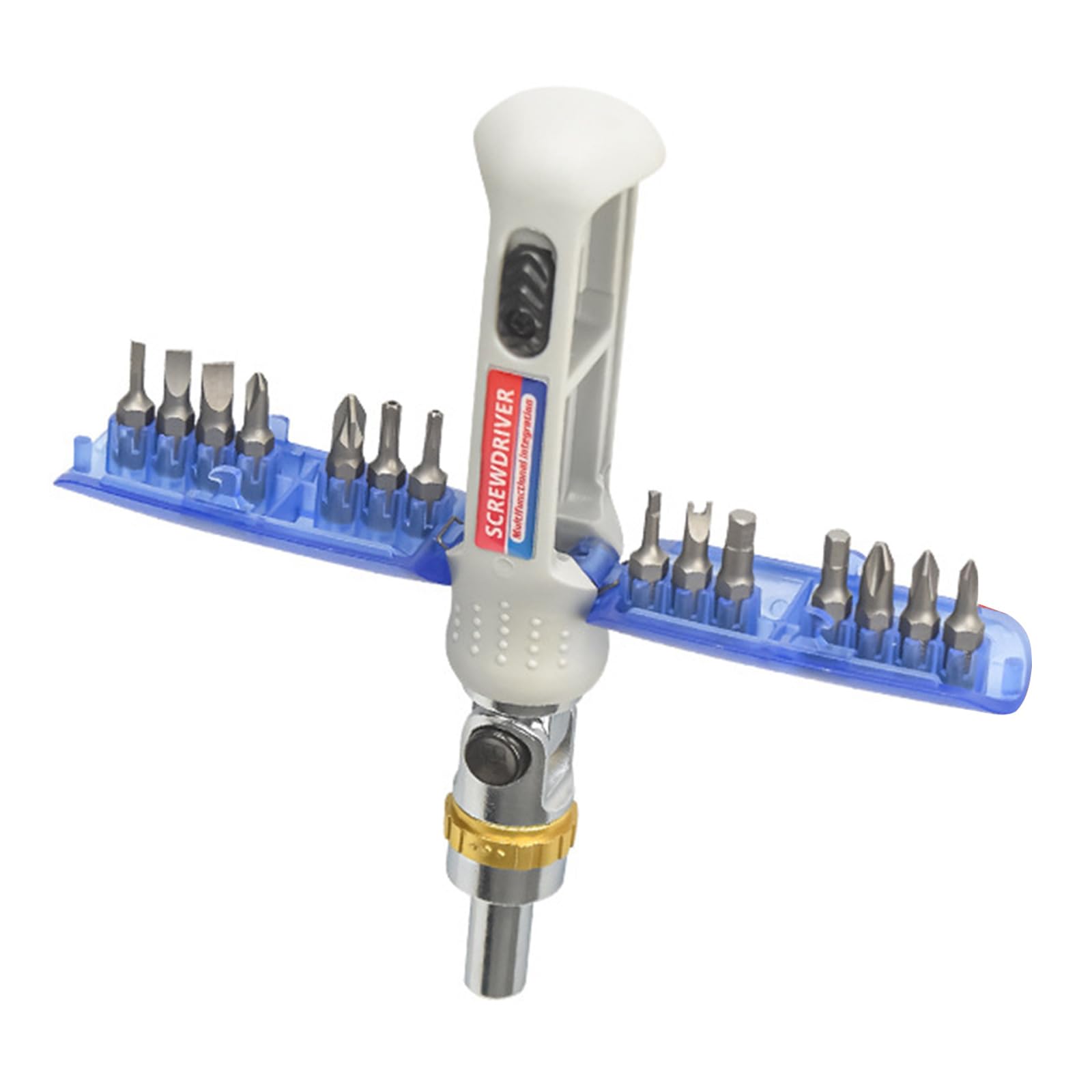 14 in 1 Ratcheting Screwdriver with Bit, Comfortable Grip Handle Suitable for Home Repair DIYer Enthusiasts & Mechanics Ergonomic Handle Designs