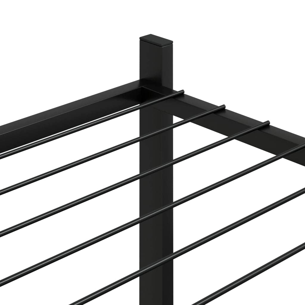 Blumenständer mit Rollen 83x25x83,5 cm Schwarz Pflanzenregal aus Eisen Metall Pflanzenständer Eckpflanzenregal Blumentreppe für Indoor Wohnzimmer Balkon und Garten