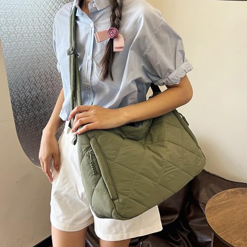 Image of Puffer Hobo Bag for Women Large Quilted Puffy Handbag Lightweight Quilted Carryall Shoulder Bag for Work Travel Gym