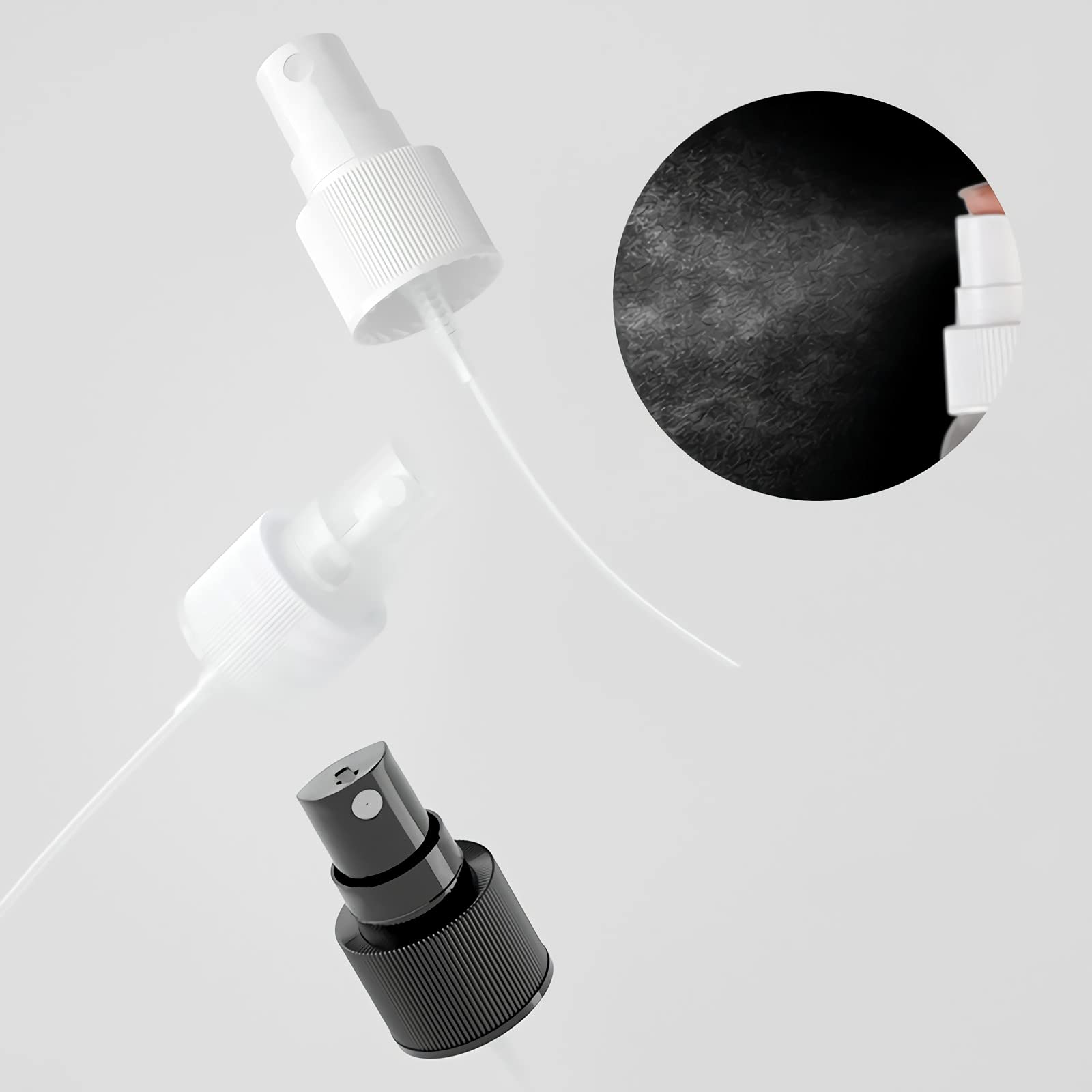 50 Pezzi Portatile 100ml Bianco Flacone Spray Vuoto Plastica, Piccolo Flacone Spray per Nebbia con Testina di Spruzzo Bianco, Bottiglia di Profumo, Cosmetica, Viaggio Riutilizzabile con 4x Imbuti