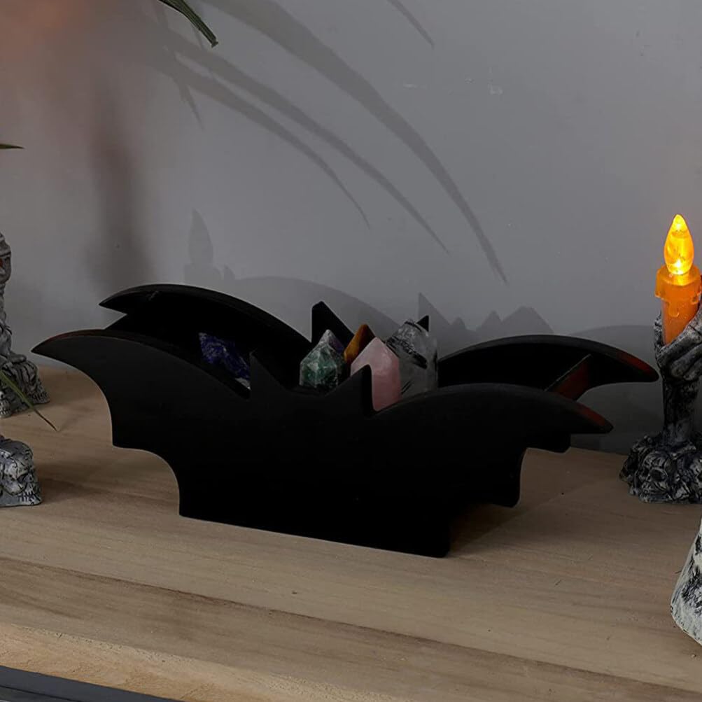 Box Halloween Decor Trinket Case Bat Shaped Organizer Bat Organizer Bat Decor Bat Case Container Wood Desktop