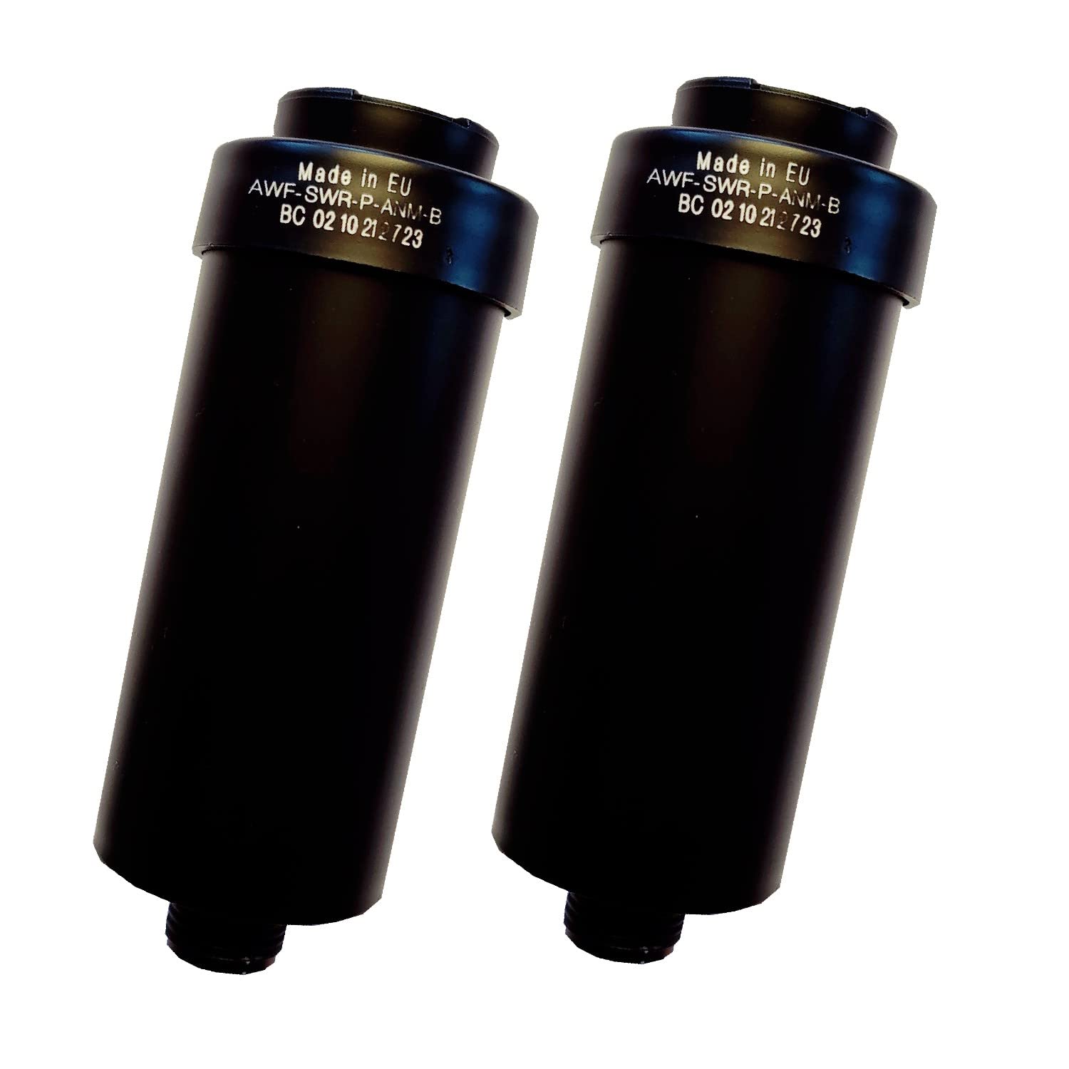 2 filtros de ducha FitAqua antiescalante, filtro de agua contra cloro y cal, color negro