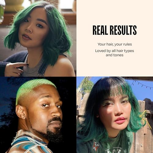 Image of OVERTONE Color Depositing Treatment Hair Mask, Emerald Envy, 8 oz | Semi Permenant & Nourishing Coloring Conditioner for All Hair Types, Contains Shea Butter & Coconut Oil, Vegan & Cruelty-Free